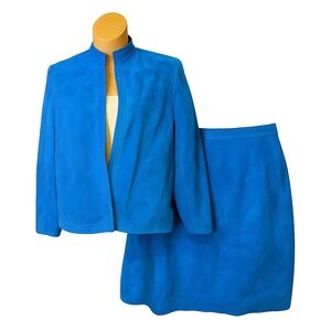 Vintage Ultra Suede Blue Skirt Set – Soft Luxe Fabric